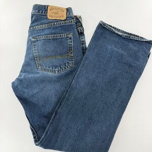 Hollister Jeans Straight Leg Button Fly Y2K Men 30x32 Blue Medium Wash Denim GUC
